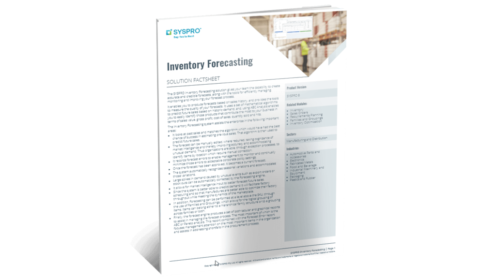 SYSPRO-ERP-software-system-inventory-forecasting-factsheet